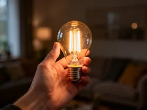 Nowoczesna sypialnia z minimalistyczną szafą z dużym lustrem, które optycznie powiększa wnętrze i odbija przytulne łóżko.