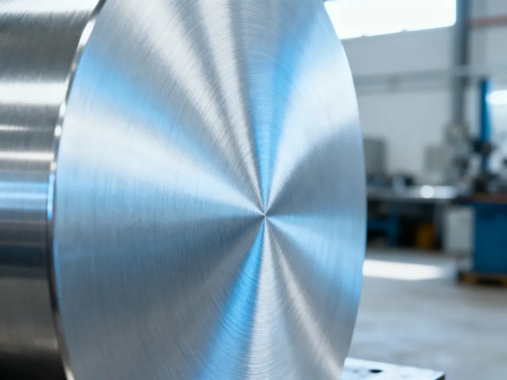 Zbliżenie na wypolerowaną, srebrzystobiałą powierzchnię niklu o chłodnym odcieniu i delikatnej, szczotkowanej fakturze.