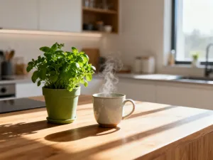 Stolik kawowy w kolorze wenge z kontrastującymi dodatkami w nowoczesnym, minimalistycznym salonie.