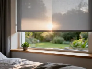 Minimalistyczny stół o długości 260 cm nakryty dla dziesięciu osób w jasnej, nowoczesnej jadalni.
